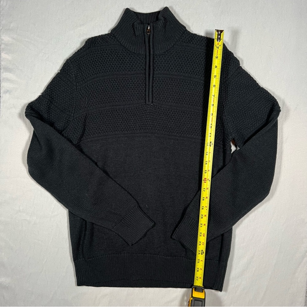 Jack & Jones Premium Fisherman Knit 1/4 Zip Sweater Dark Grey Men’s - Picture 5 of 7